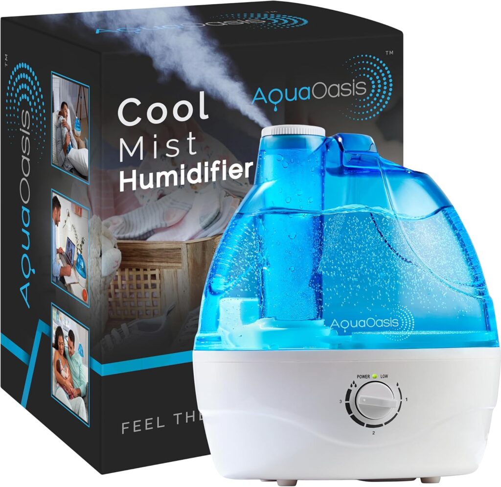 AquaOasis Cool Mist Humidifier (2.2L, Ultrasonic)
