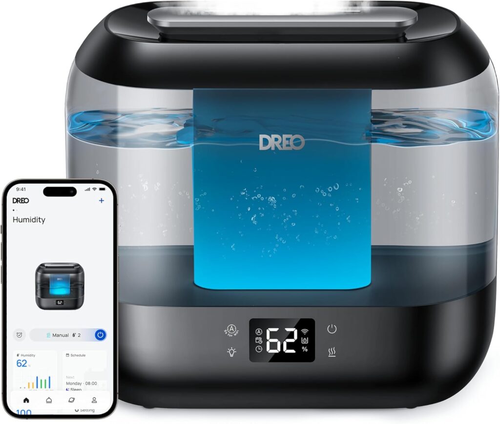 Dreo Smart Humidifier (Top Fill 4L, Supersized Cool Mist)