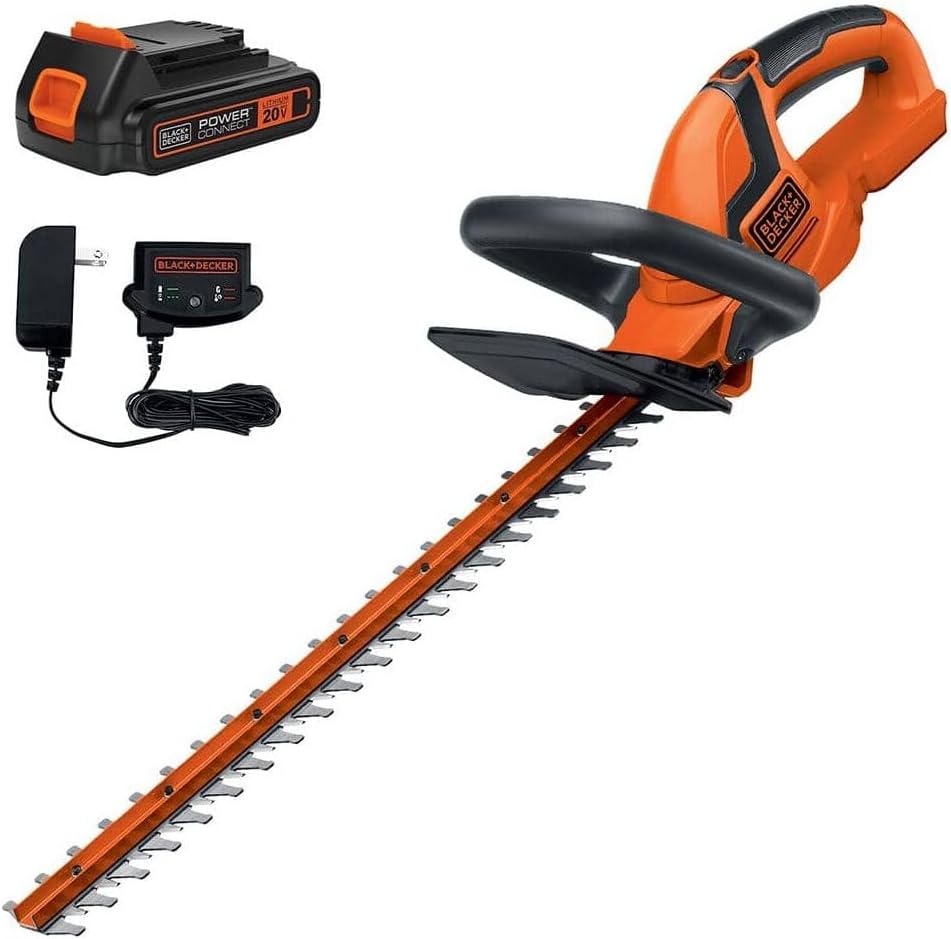 BLACK+DECKER 20V MAX Cordless Hedge Trimmer, Battery and Charger Included