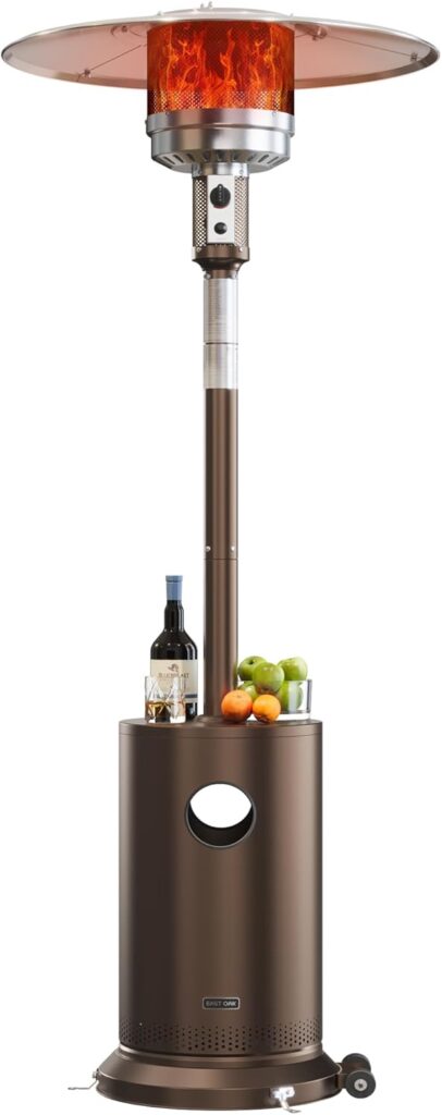 EAST OAK 50,000 BTU Patio Heater with Double-Layer Stainless Steel Burner