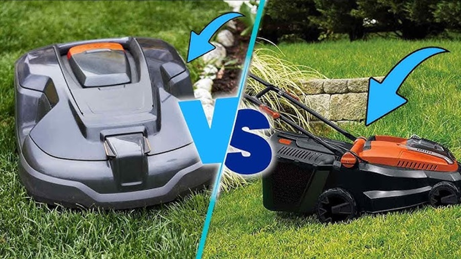 Robot lawn mower vs riding mower